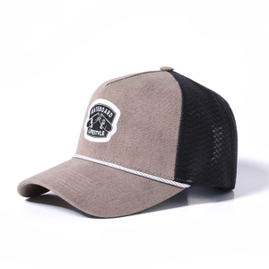 Gorra de camionero ligera con logotipo bordado personalizado de 5 paneles 