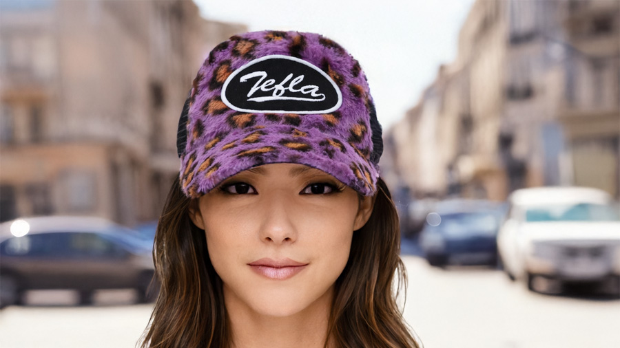 Falso borroso mullido mullido del sombrero del camionero de Tefla del pelo de conejo de 5 paneles personalizado 